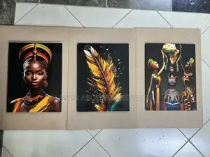 Gold and Black Wall Hanging Set of 3 Wall Art