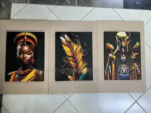 Gold and Black Wall Hanging Set of 3 Wall Art