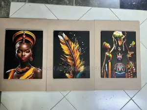 Gold and Black Wall Hanging Set of 3 Wall Art