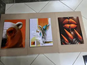 Orange Themed Wall Hanging Set of 3 Wall Arts