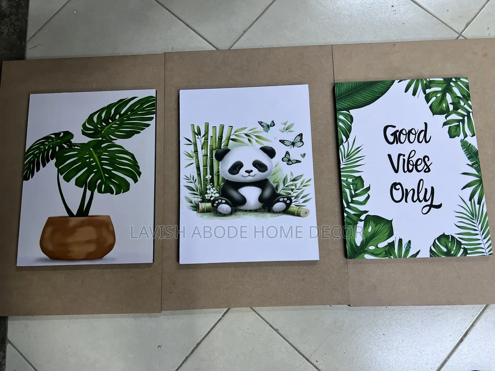 Good Vibes Only Nature Themed Set of 3 Wall Hangings