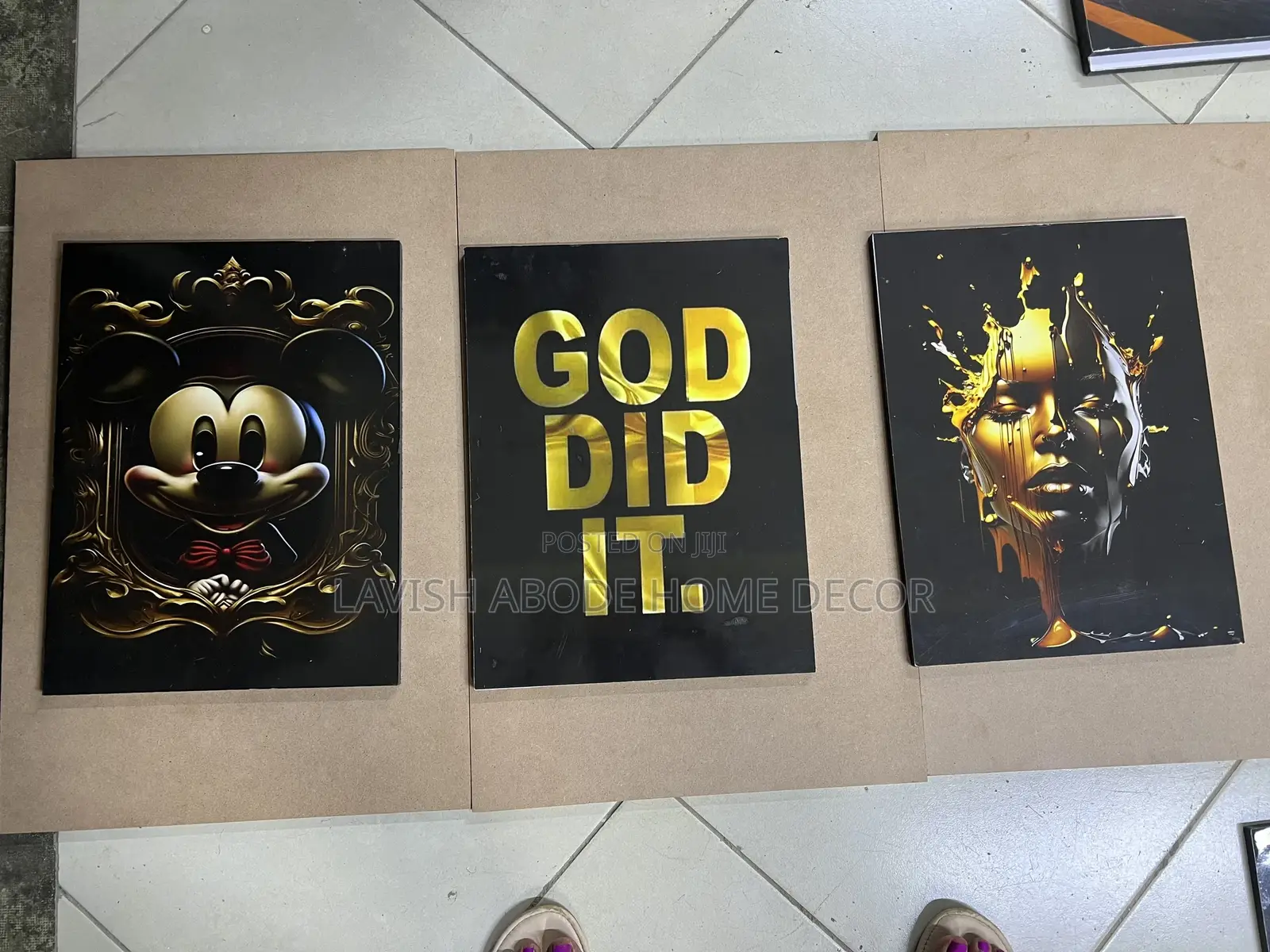 God Did It Gold Wall Hanging Set of 3 Arts