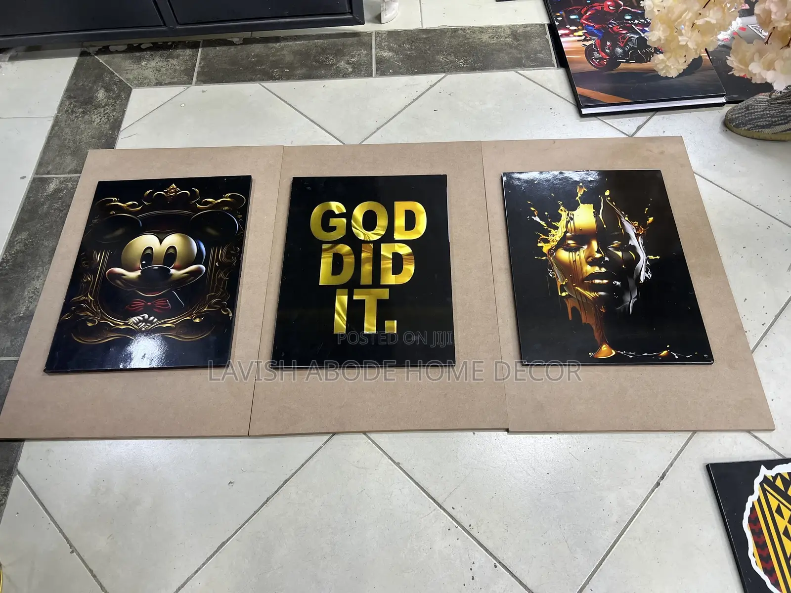 God Did It Gold Wall Hanging Set of 3 Arts