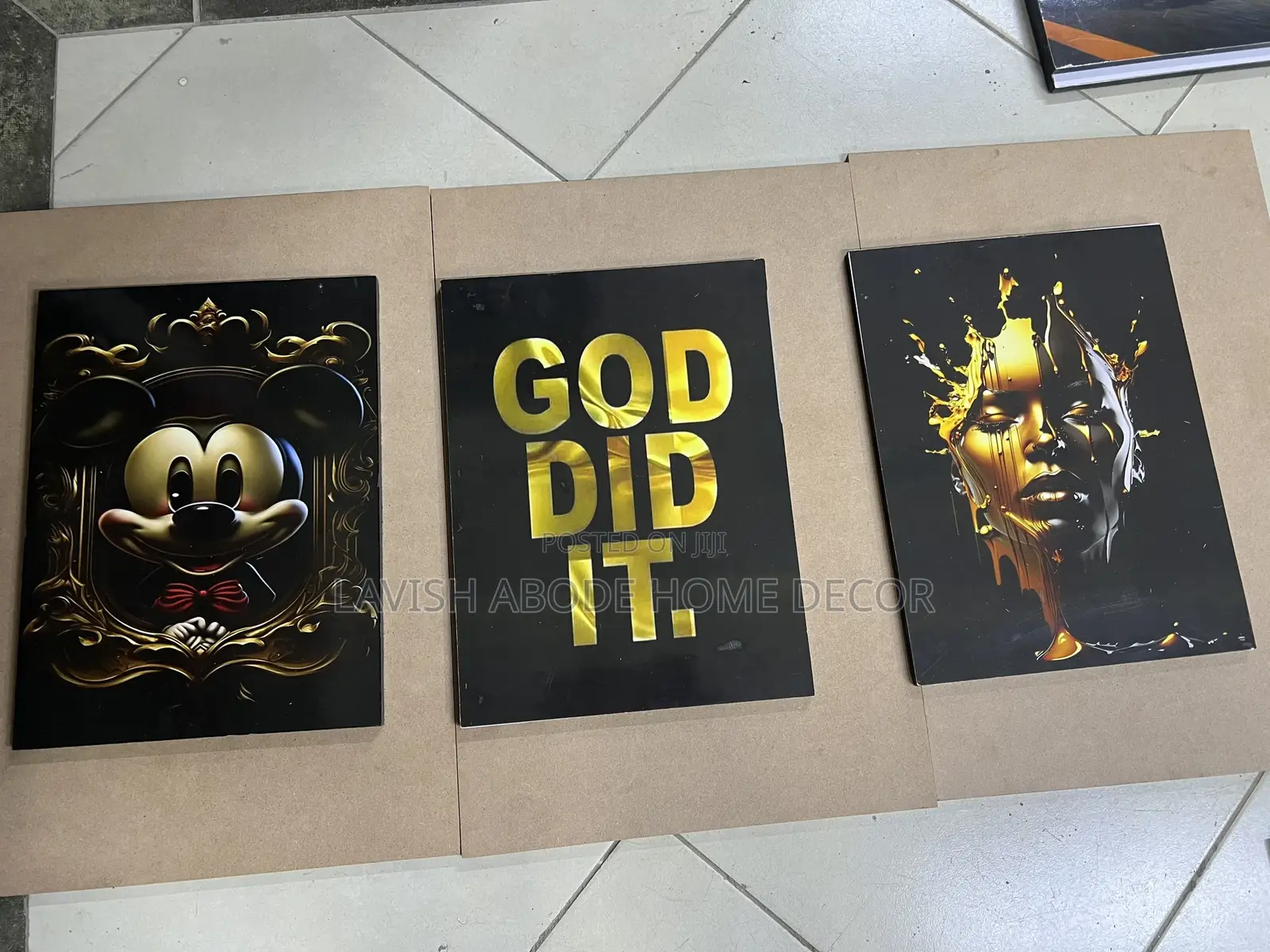 God Did It Gold Wall Hanging Set of 3 Arts