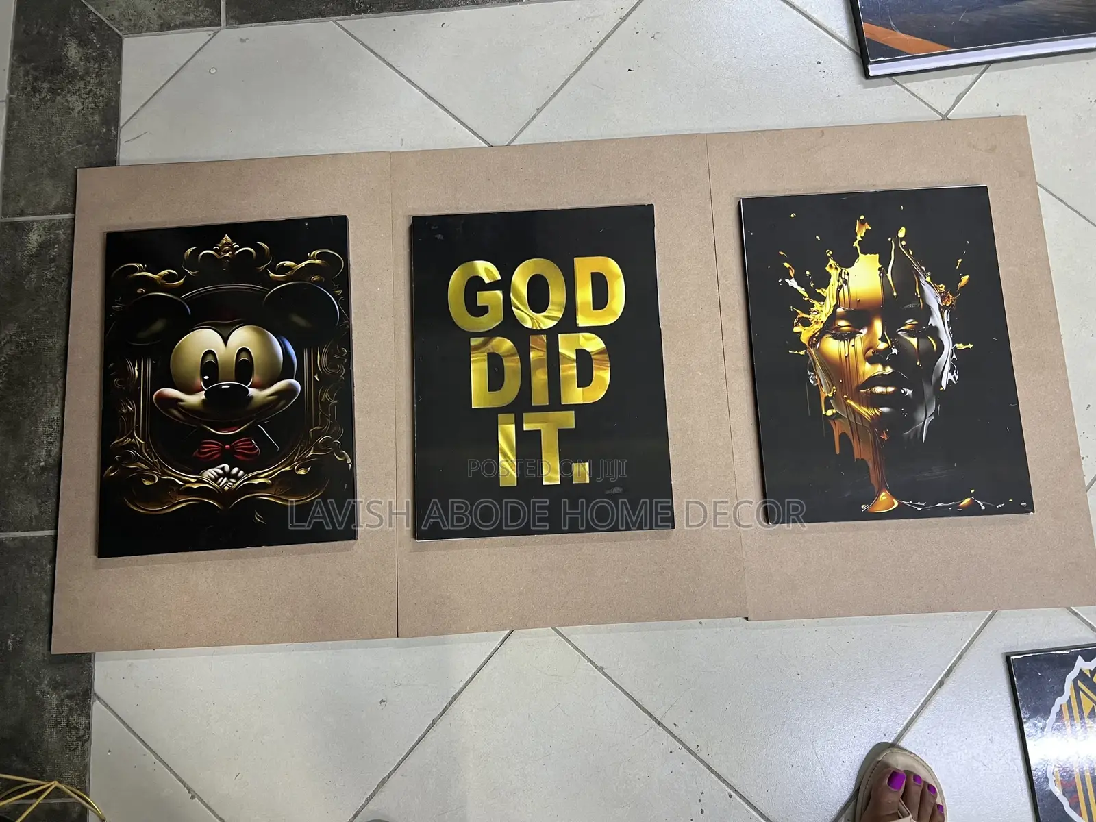 God Did It Gold Wall Hanging Set of 3 Arts