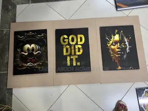 God Did It Gold Wall Hanging Set of 3 Arts