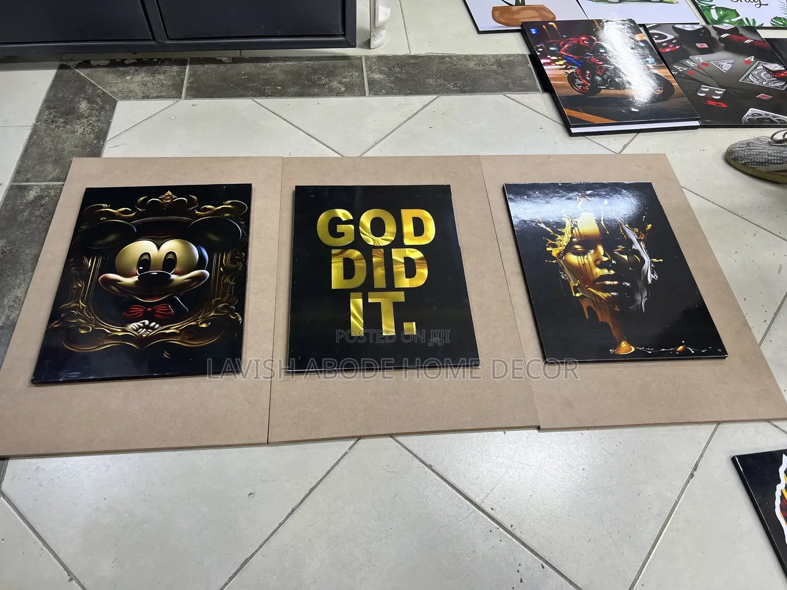 God Did It Gold Wall Hanging Set of 3 Arts