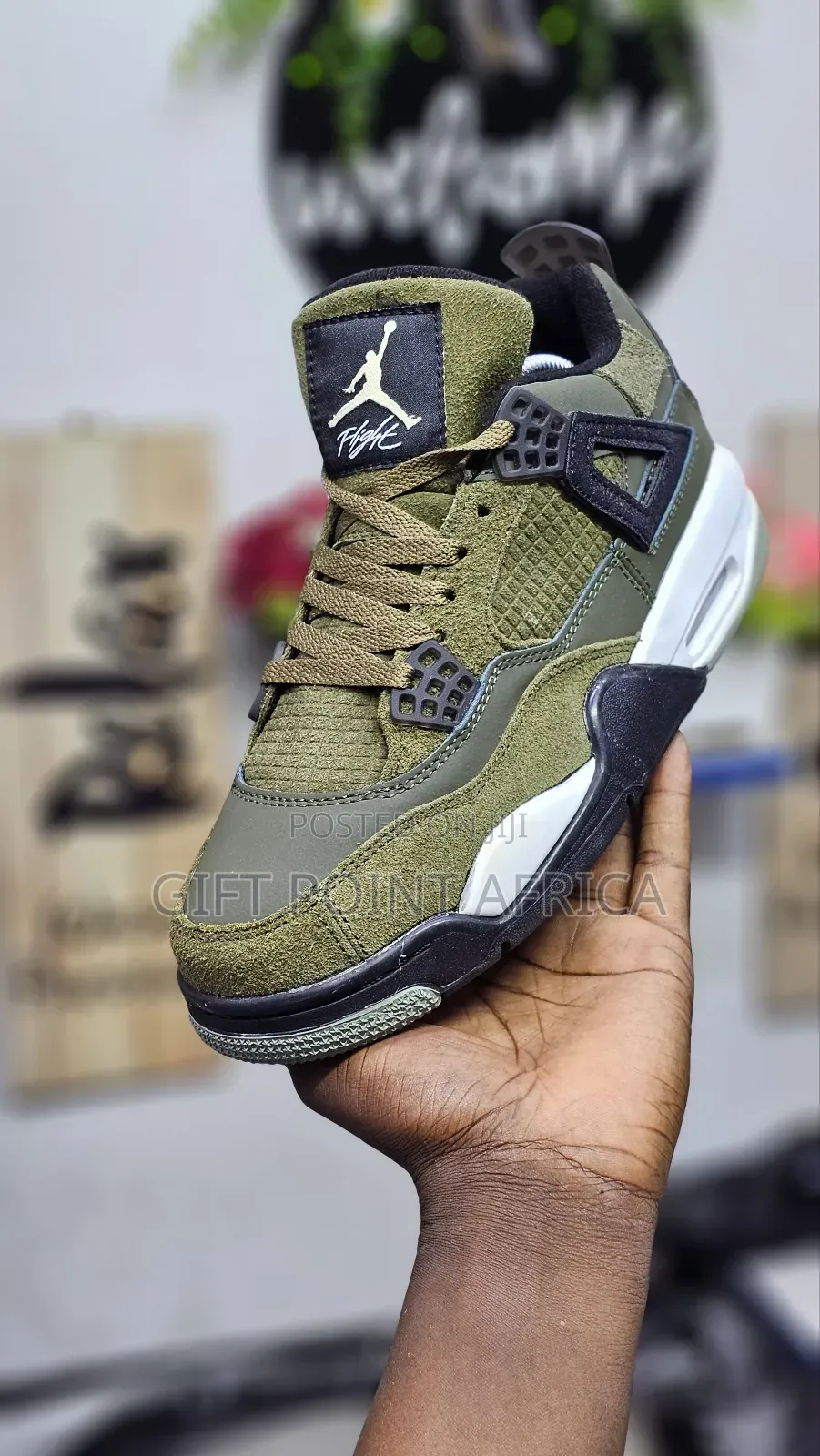 Jordan 4 Olive Green Unisex Sneakers