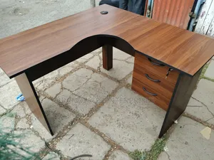 Dark Walnut L Shaped Office Desk