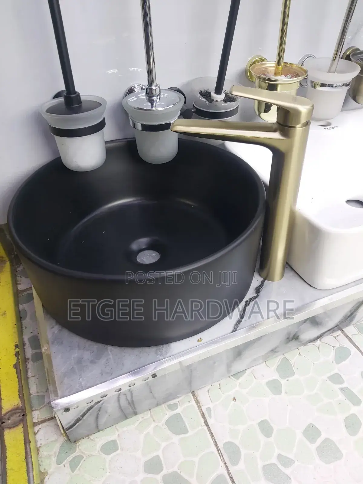 Tabletop Mixer Tap and Sink Black