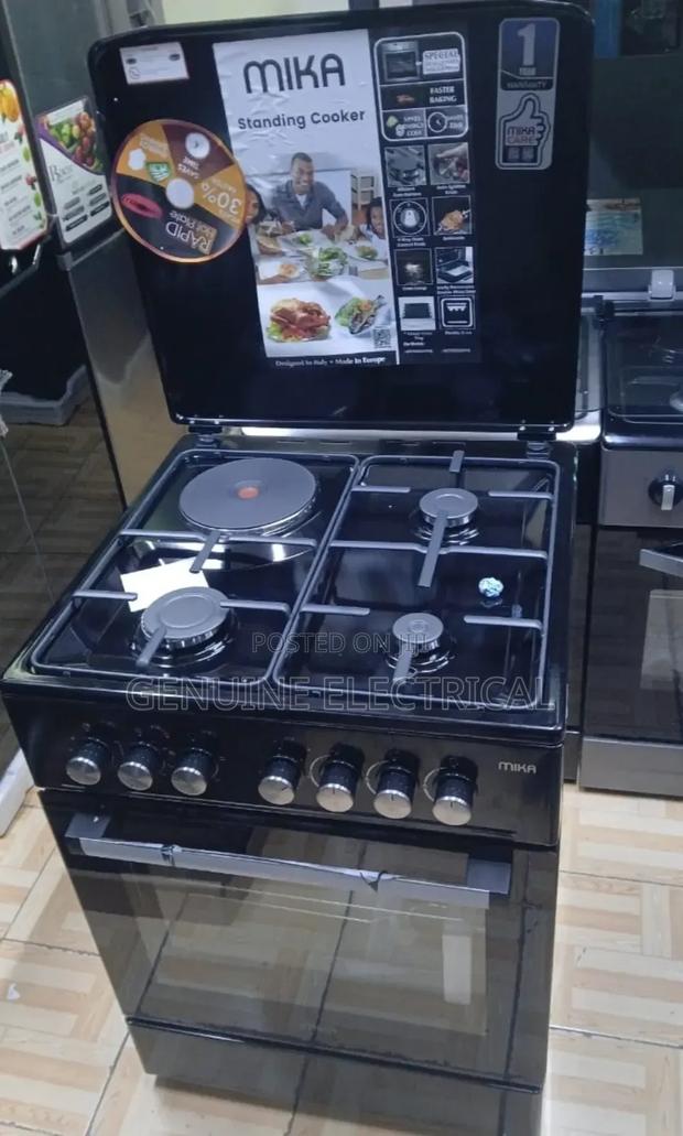 Mika 60 by 60 Standing Cooker 3+1 Black