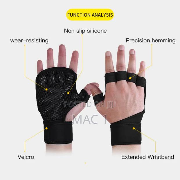 Wrist Support Half-Finger Weightlifting Gym Gloves - thumbnail 5