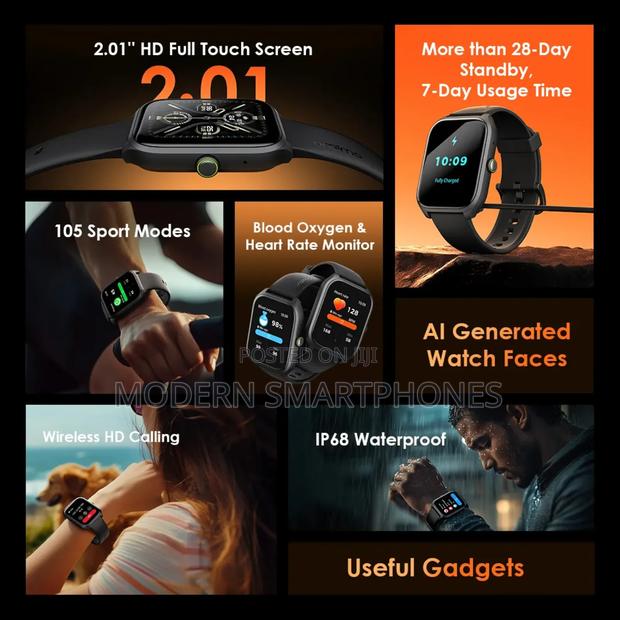 Oraimo Watch 5 Lite 2.01" Hd Ip68 Smart Watch - thumbnail 2