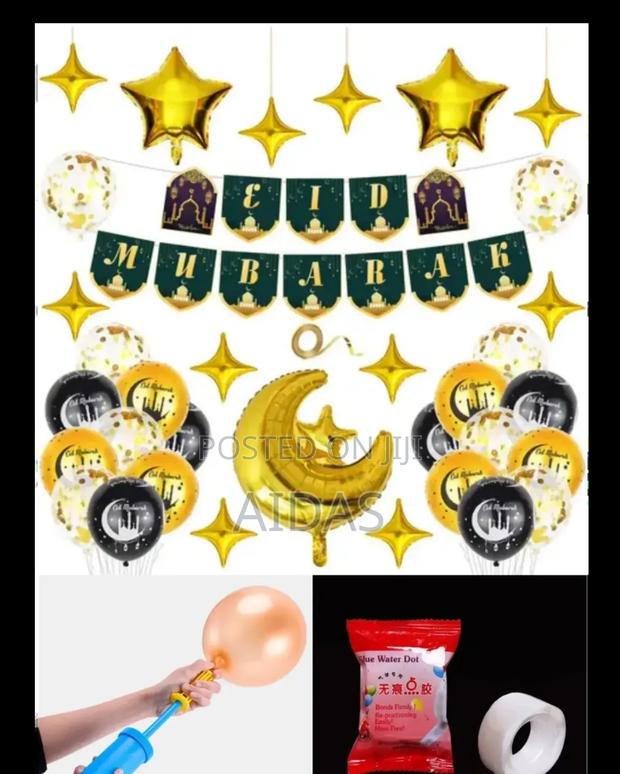 Gold and Black Eid Mubarak Decor Package - main view