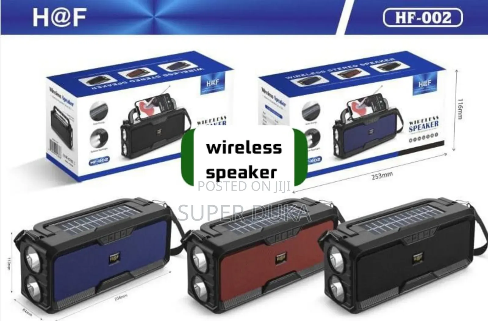 H at F Hf-002 Bluetooth Rechargeable Speaker Fm Usb Aux Torch