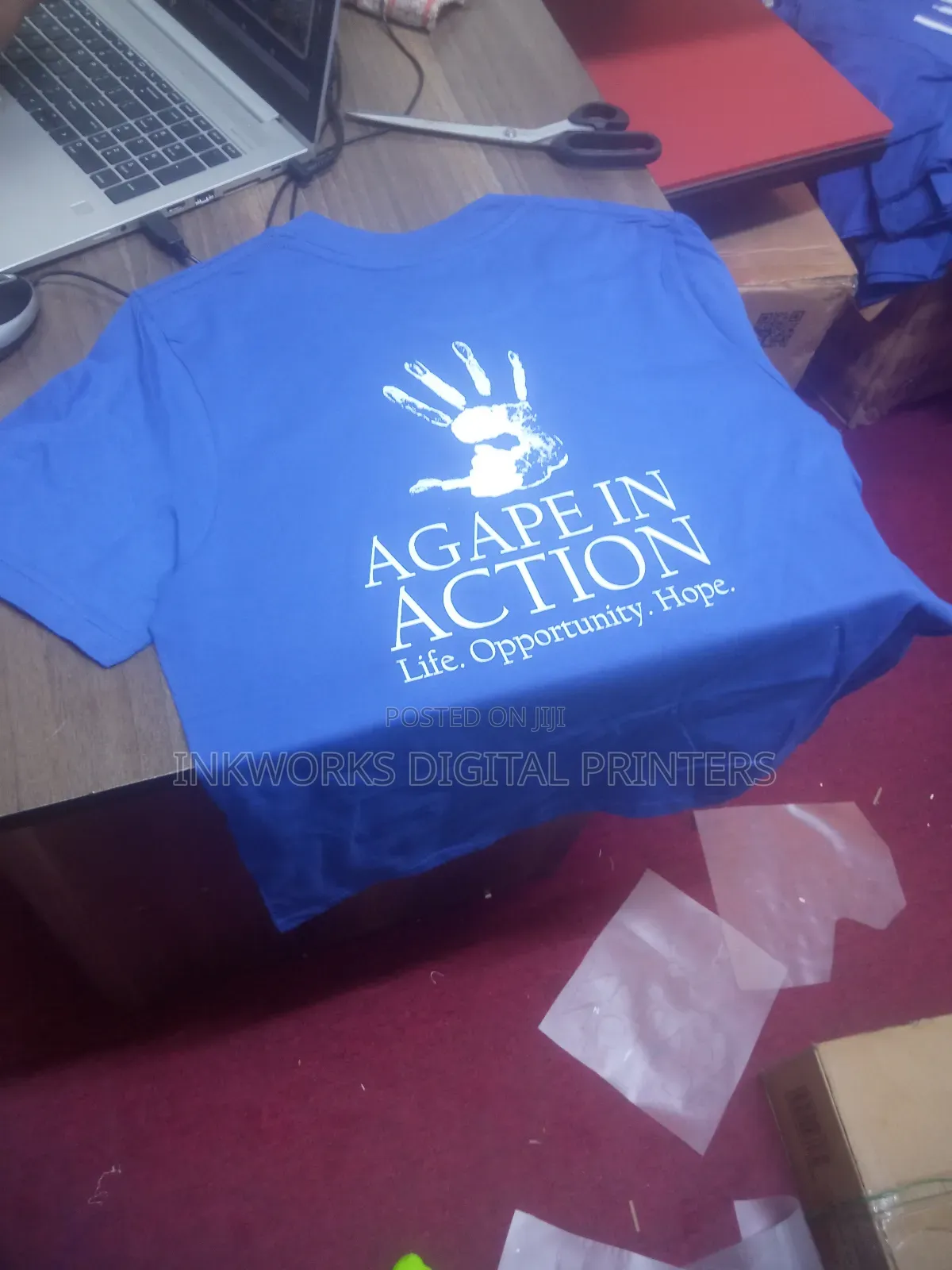 Round Neck T-Shirt Printing -Blue