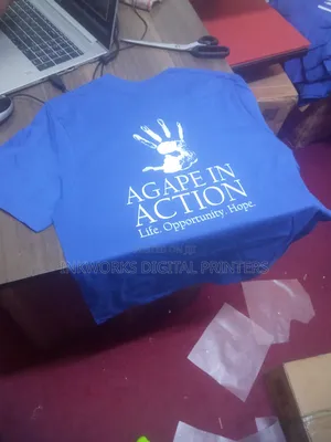 Round Neck T-Shirt Printing -Blue