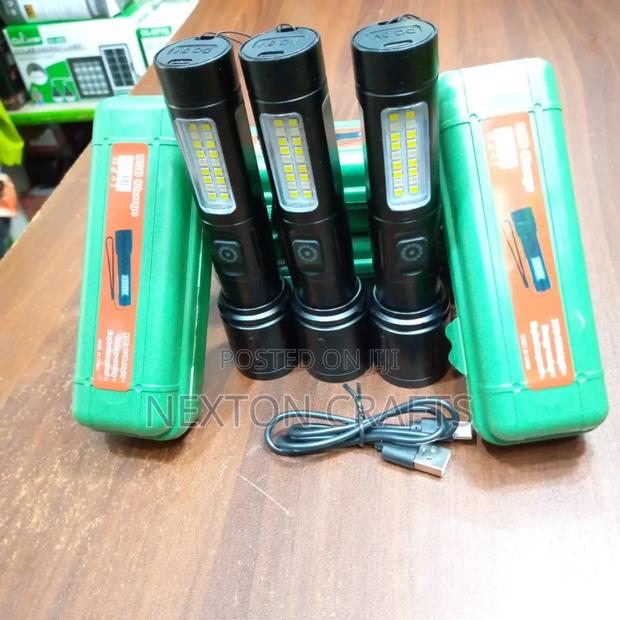 Metallic Torch Flashlight With Casing - main view