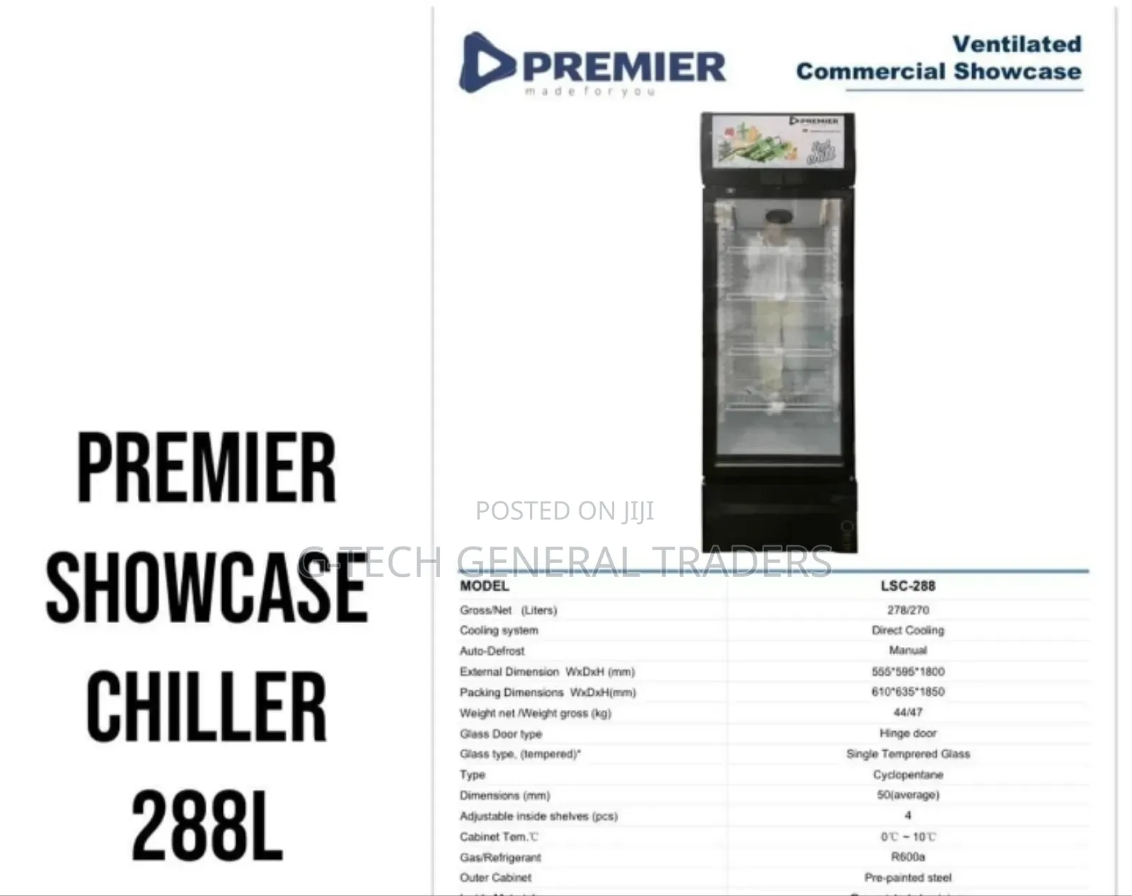 Premier Commercial Showcase 288l Chiller