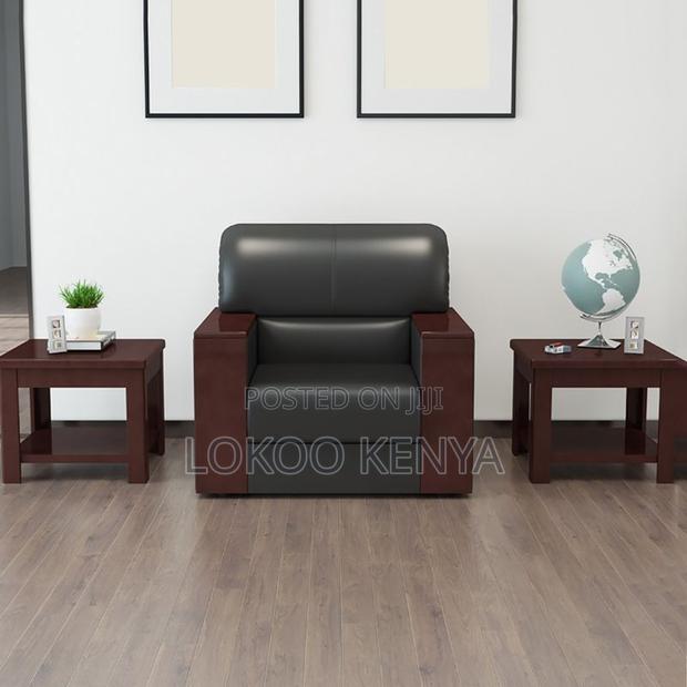 Office Sofa: Black Executive Reception Office Sofa - thumbnail 4