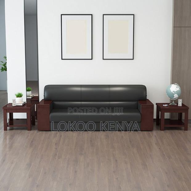 Office Sofa: Black Executive Reception Office Sofa - thumbnail 5