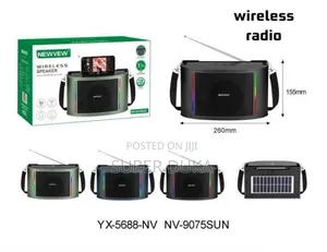 Wireless Speaker.Newvew Nv-9075sun Blutooth Radio