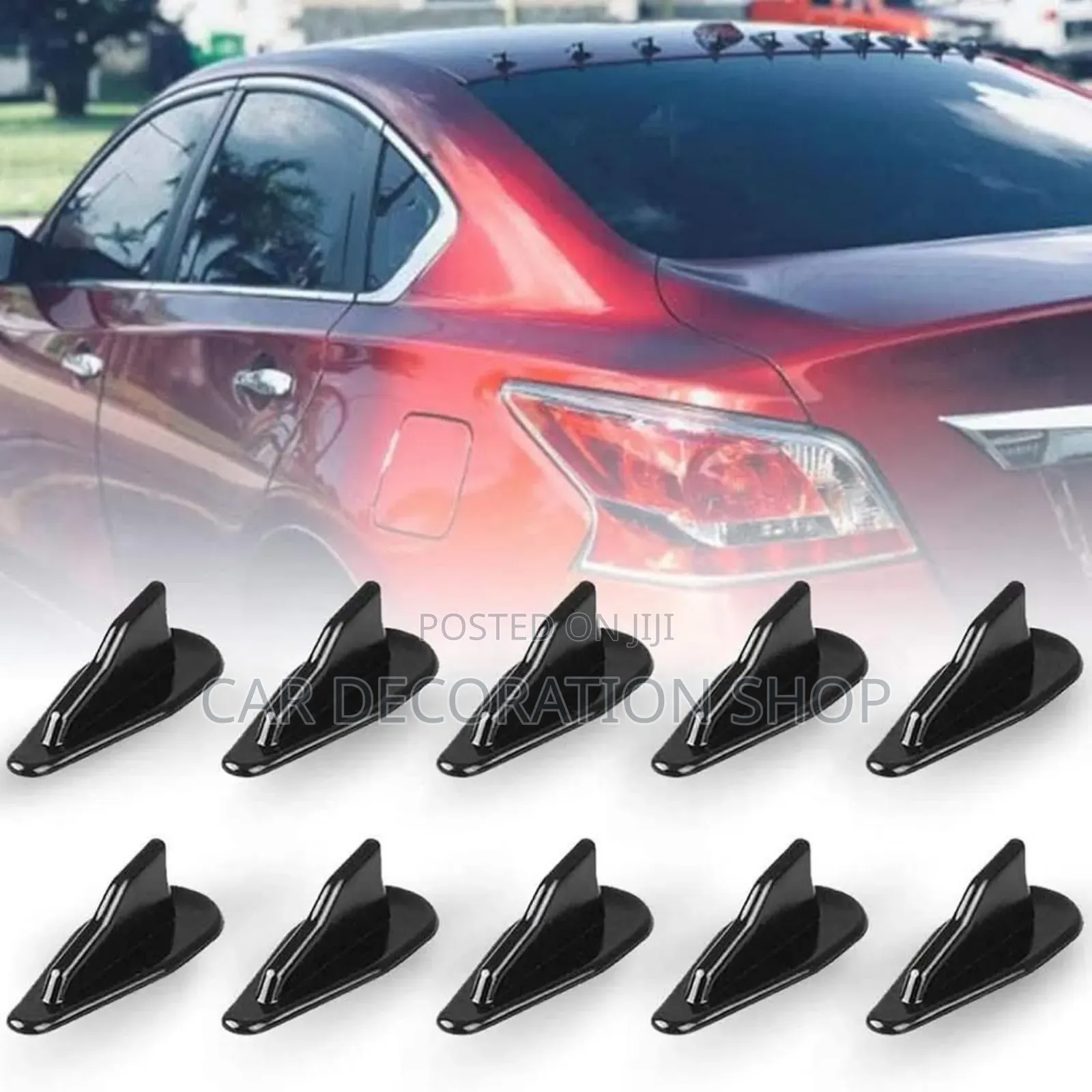 10pcs Shaped Car Stick on Roof Decor Mini Fins