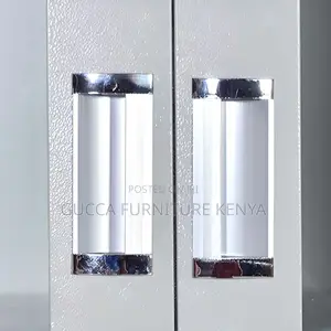 Cabinets: 2-Door Half Glasss/Steel Storage Cabinet
