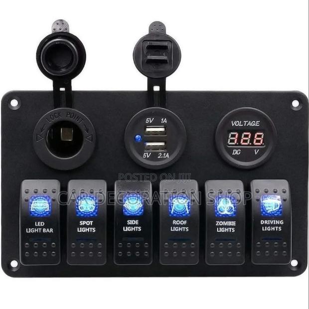 Brand New Multifunction 6 Gang Switch Panel