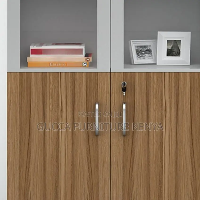 Cabinets: 3-Door Modish Timber Shelving Storage Cabinet