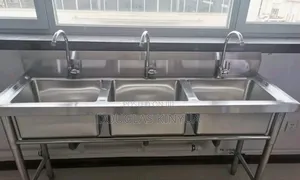 Commercial Stainless Steel Three Bowl Kitchen Washing Sink