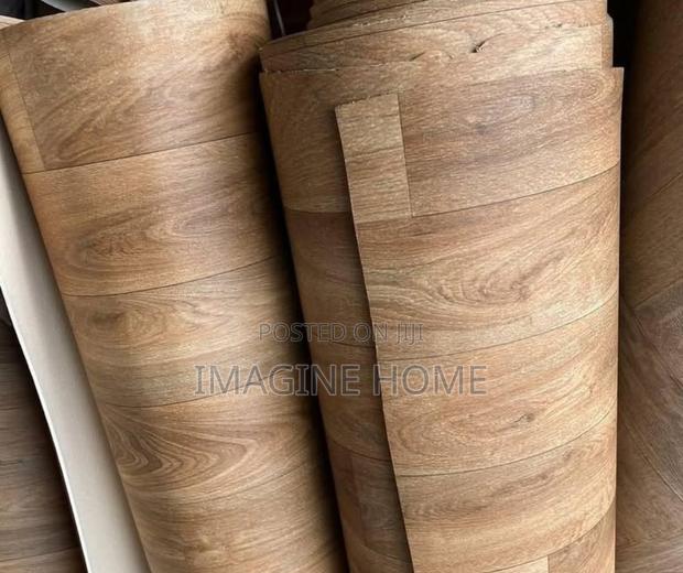 Brown Mkeka Wa Mbao Vinly Flooring Matt