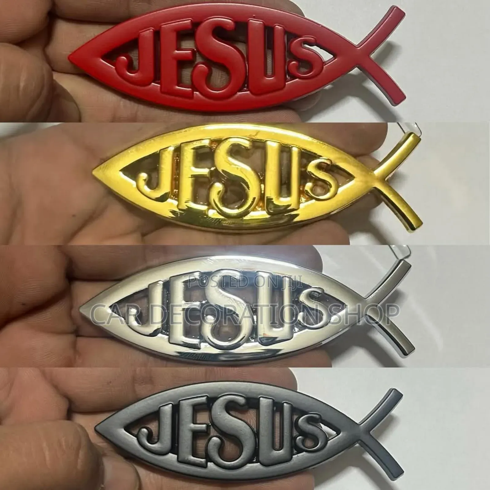 Fish Designed Jesus Badge