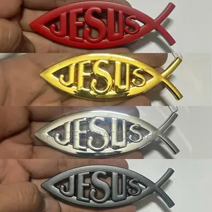 Fish Designed Jesus Badge