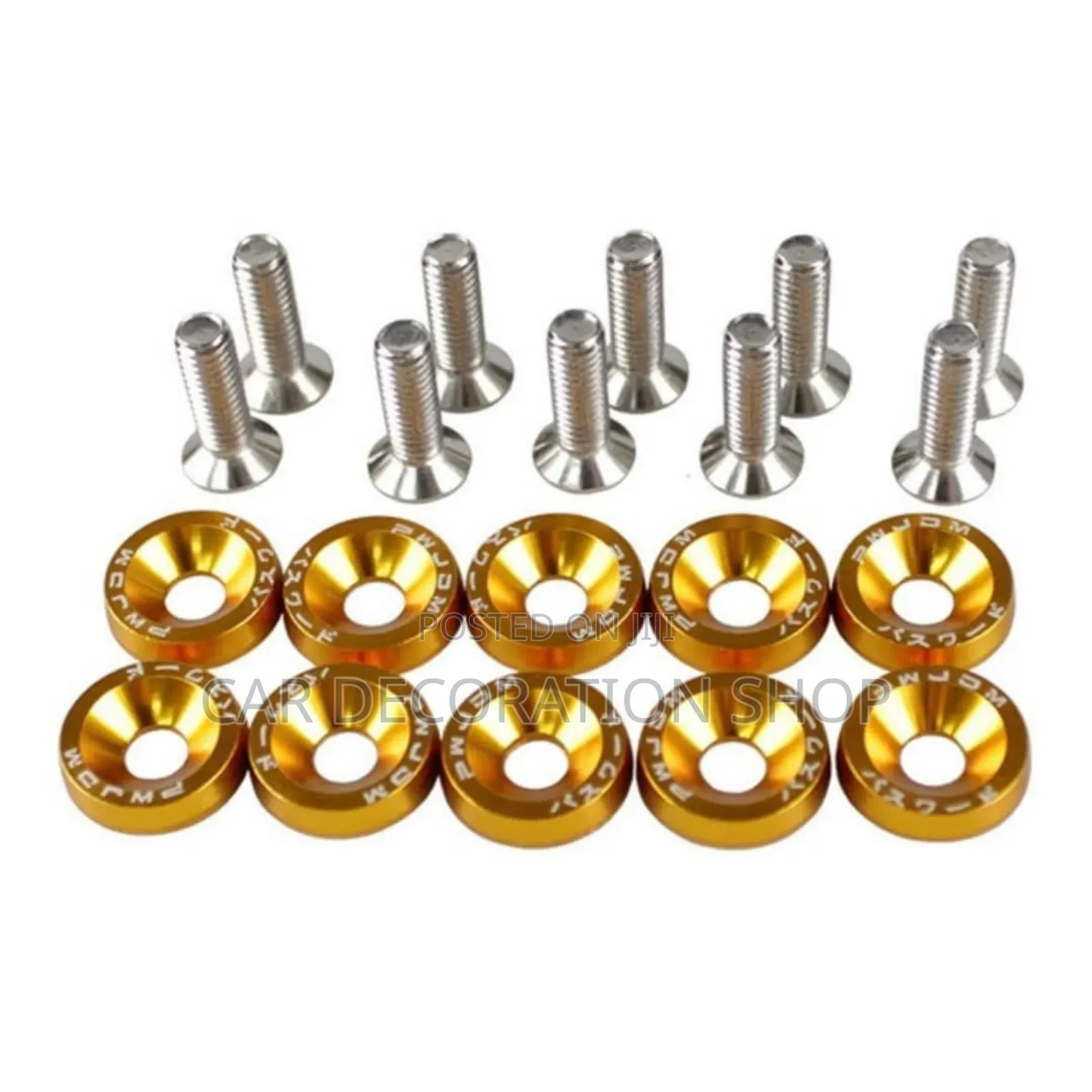 10pcs Unique Gold Washer Bolts Nuts