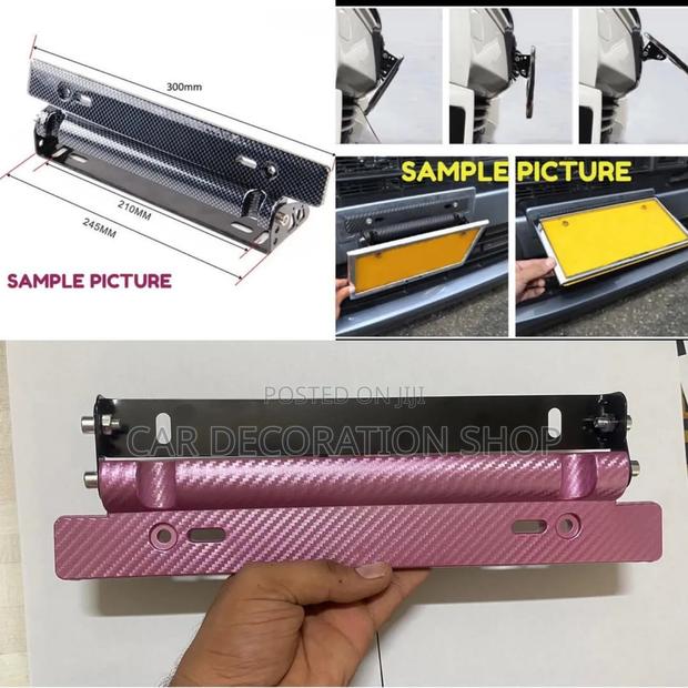 Styling Adjustable Carbon Finish Plates Holder 1pc