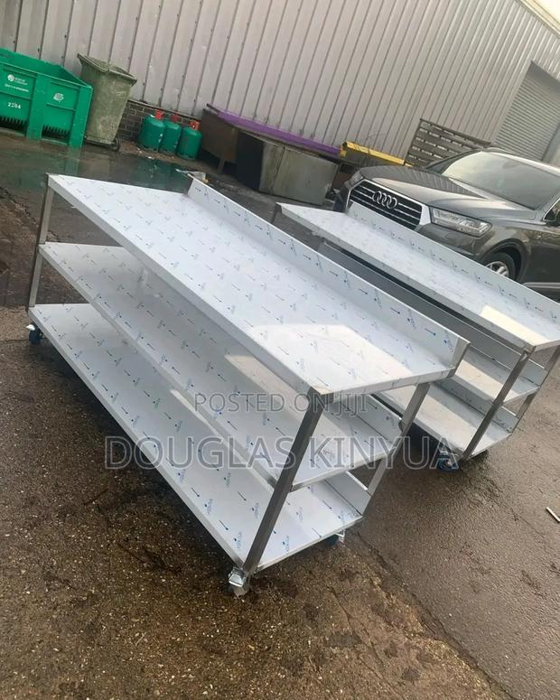 Triple Tiers Stainless Steel Working Table. - main view