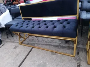 5ft Black Fabric Waiting Bench