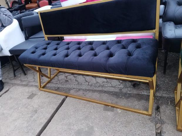 5ft Black Fabric Waiting Bench - main view