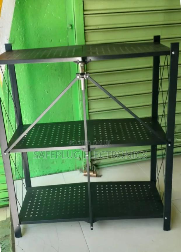 3 Tier Foldable Kitch3n Organizer Rack - Black - main view