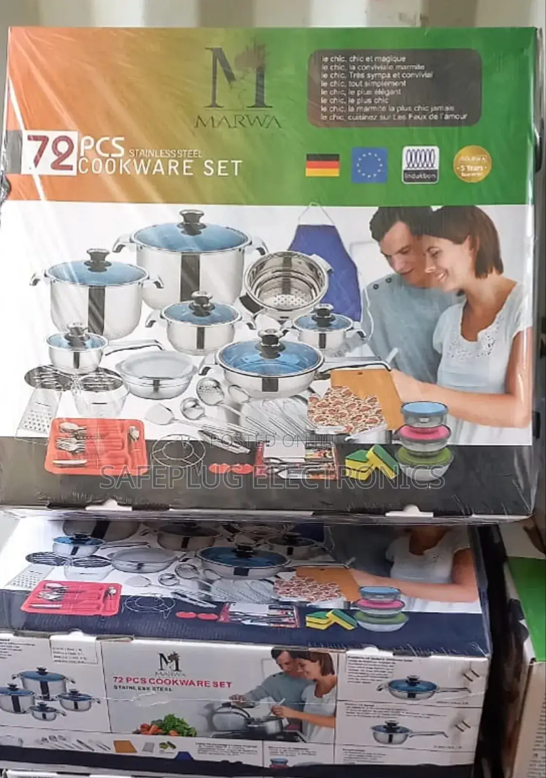 72pcs Marwa Stainless Steel Cookware Set