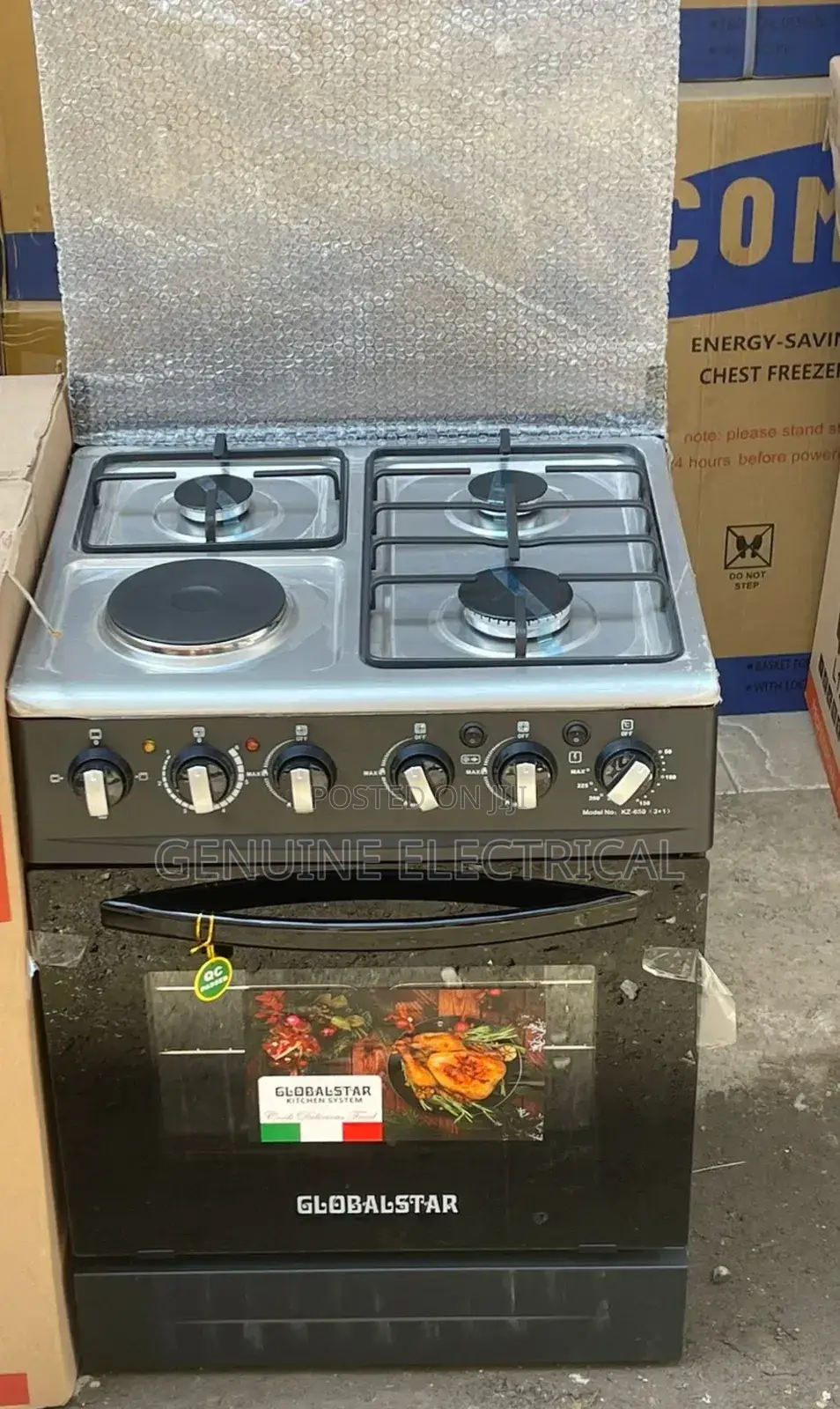 50 by 55 Globalstar Jet 3+1 Standing Cooker W/ Electric Oven