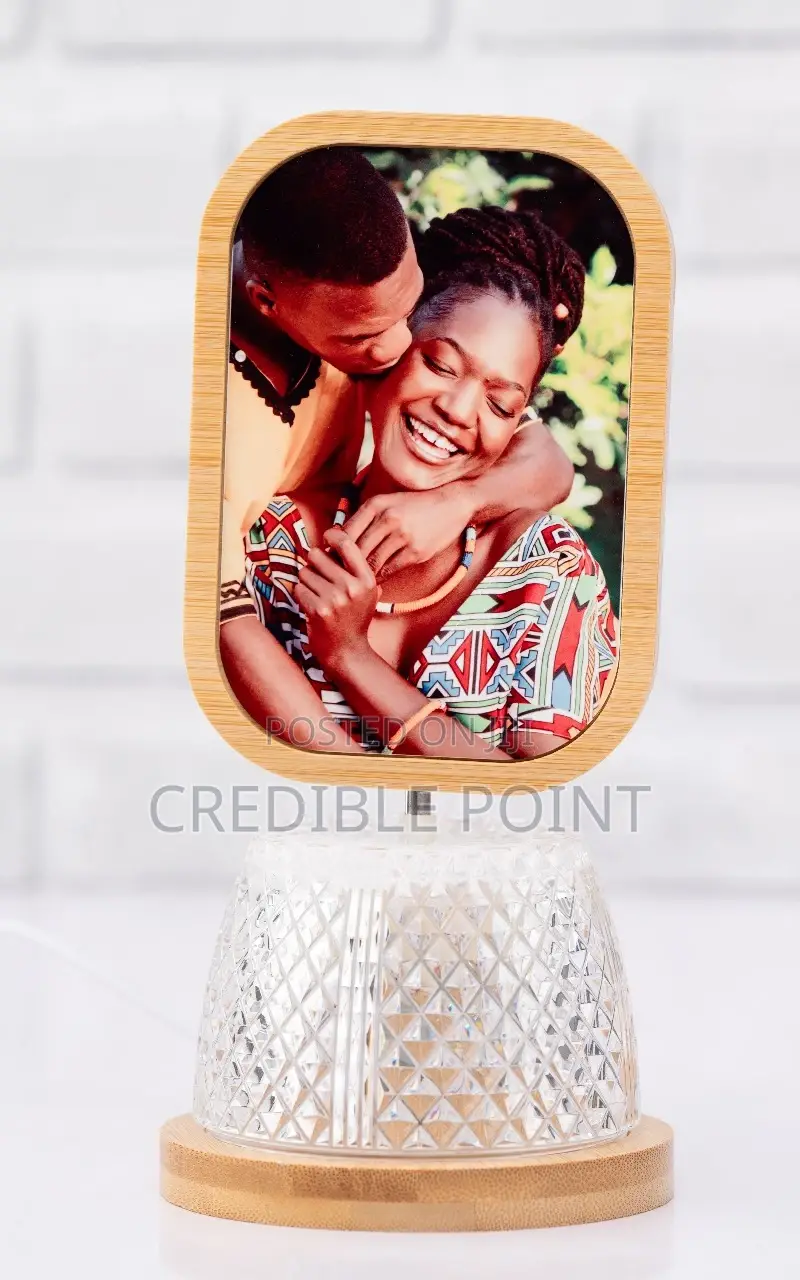 Rectagular Photo Frame With Light Rotates