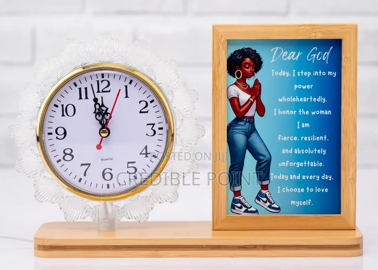 Photo Frame With a Side Clock