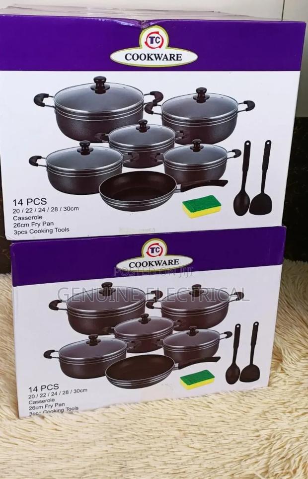Cookware Set 14pcs Tc, Non- Stick Black Coated Set - main view