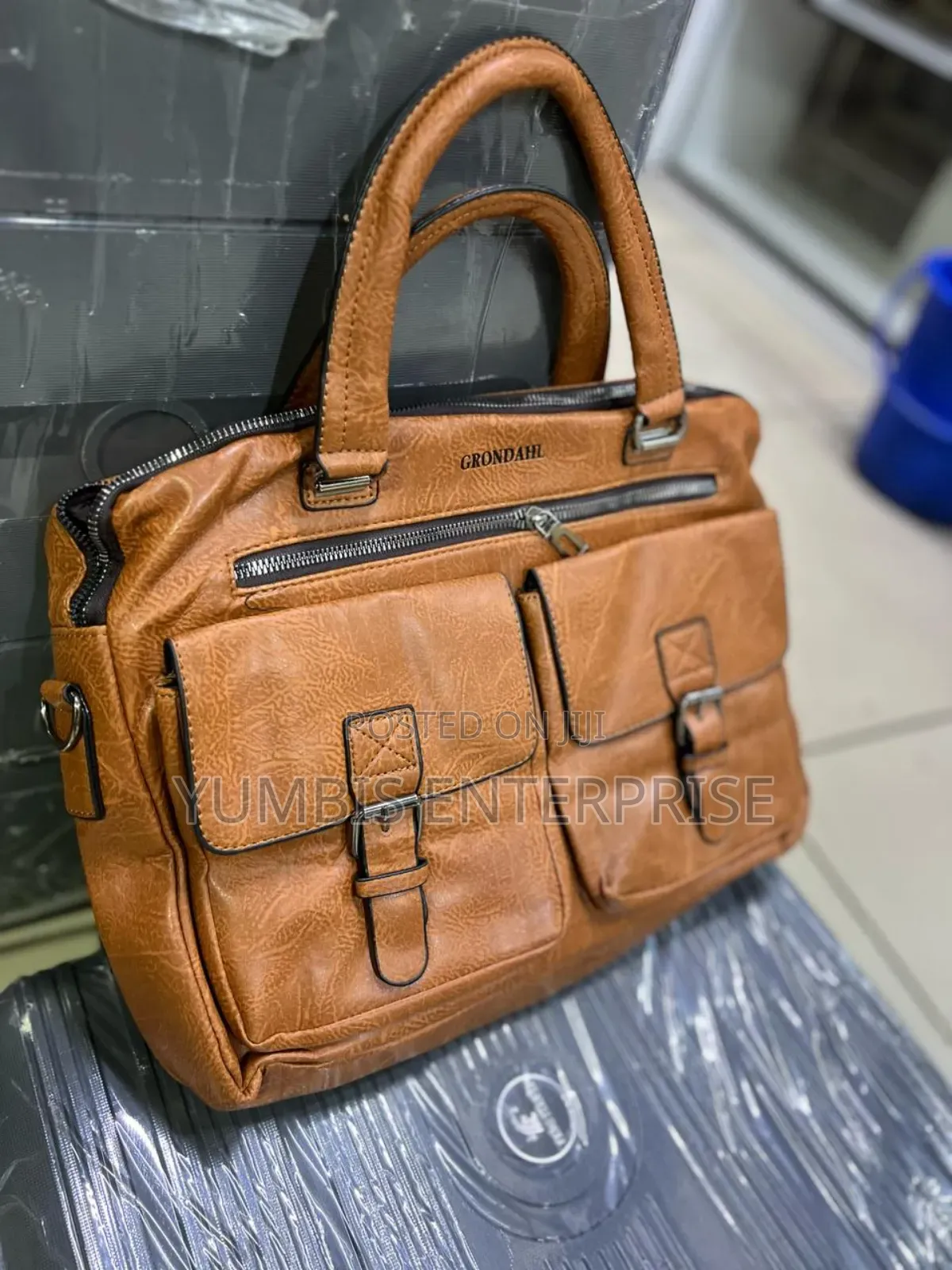 Light Brown Color Leather __Laptop Bags at Kes 1799