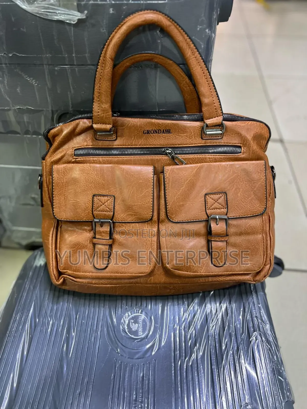 Light Brown Color Leather __Laptop Bags at Kes 1799