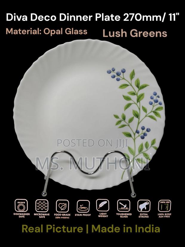 6 Pc Beautiful 11” Opal Dinner Plates - thumbnail 5