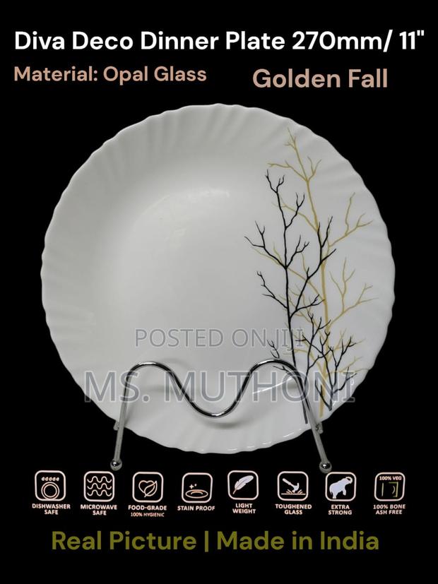 6 Pc Beautiful 11” Opal Dinner Plates - thumbnail 6