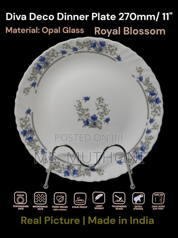 6 Pc Beautiful 11” Opal Dinner Plates - thumbnail 4